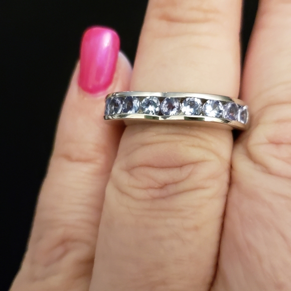 Sz 7, Tanzanite Arthritis Ring in Platinum Over Sterling Silver, 1.25 ctw, NWT - Picture 3 of 8